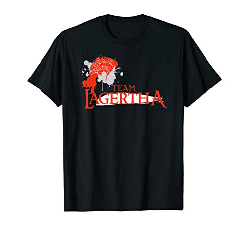 "Team Lagertha" Lagerthas Silhouette in rot weiß Wikinger T-Shirt