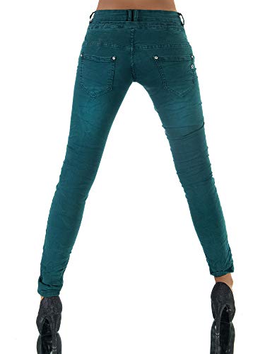 Damen Jeans Hose Boyfriend Damenjeans Harem Baggy Chino Haremshose L368, Größen:40 (L), Farben:Grün - 