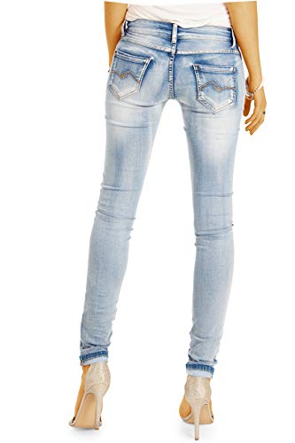 be Styled Damenjeans, Destroyed, Enge röhrige Hüftjeans Skinny Slim Damen, zerrissen j18r 38/M - 