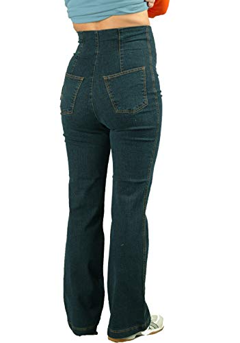 Christoff Umstands-Jeans Schlaghose Boot-Cut Comfortbund - (34/32L, Jeans Blue (Hoher Bund)) - 