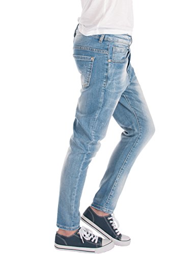 Fraternel Damen Jeans Hose Boyfriend Baggy Used Relaxed fit Hellblau XS / 34 - W28 - 