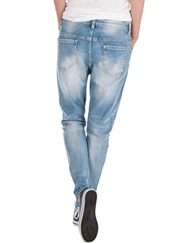 Fraternel Damen Jeans Hose Boyfriend Baggy Used Relaxed fit Hellblau XS / 34 - W28 - 