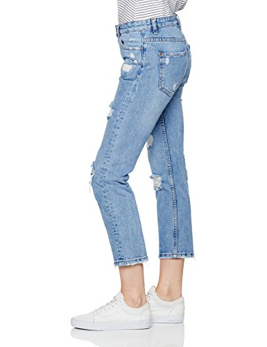 New Look Damen Boyfriend Boyfriend Jeans Extreme Rip, Blue (Mid Blue), Gr. 36 (Herstellergröße: 8) - 