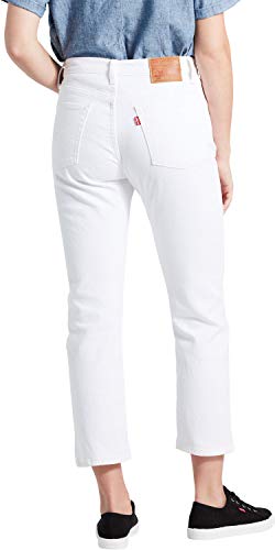 Levi's Damen 501 Crop Straight Jeans, Weiß (In The Clouds 0032), W25/L28 (Herstellergröße: 25 28) - 