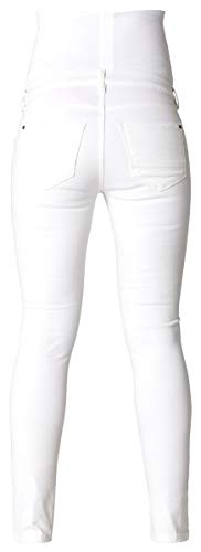 Queen Mum Umstandsmode Damen Jeans Relaxed Loose-Fit-Umstandsjeans 73693760 (36 (Herstellergröße: 29), White (C001)) - 