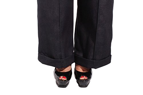 SugarShock Hosenträger Marlene Retro Denim Rockabilly Jeans High Waist Hose - 