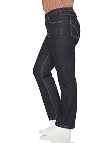 Ulla Popken Große Größen Damen Straight Jeans Regular Fit Stretch, K Blau (Dunkelblau 93), 42 (Herstellergröße: 21) - 