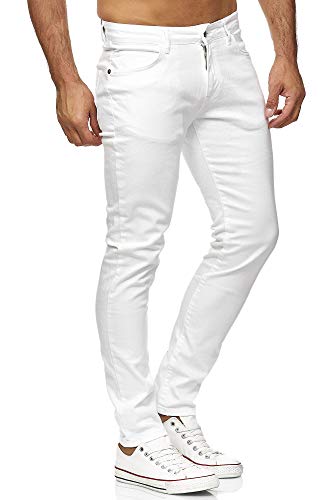 Red Bridge Herren Jeans Hose Slim-Fit Röhrenjeans Denim Colored (Weiß, W30 L34) - 