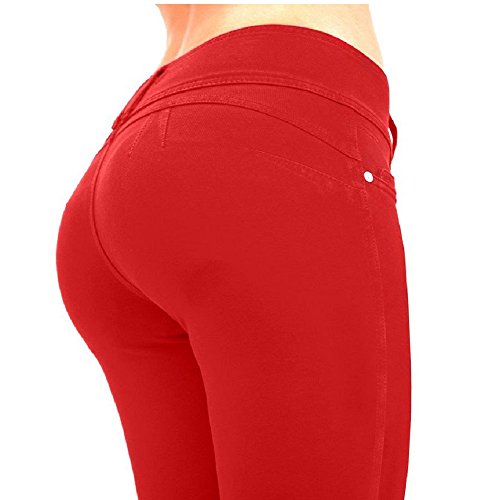 BAINA Damen Hose Skinny Röhre Push up Hose Stretch Slimfit Jeggings Leggings Stretch Röhrenjeans Jeans - 