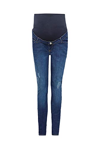 ESPRIT Maternity Stretch-Jeans mit Überbauchbund damaged