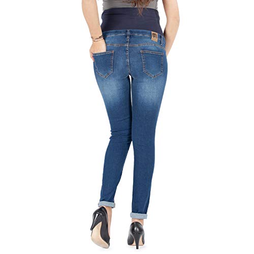 MAMAJEANS Milano - Skinny Fit Umstandsjeans, Grundlegende Jeggings Einfach Und Super Elastisch, Bequem Und Modisch Jeans für Schwangerschaft - Made in Italy (DE 34 - XS, Vintage) - 