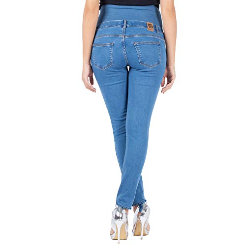 MAMAJEANS Skinny Fit Umstandsjeans, Grundlegende Jeggings Einfach Und Super Elastisch, Bequem Und Modisch Jeans für Schwangerschaft - Made in Italy (XS, Hell) - 