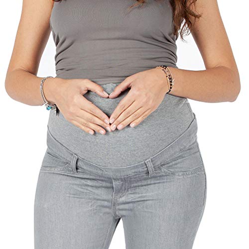 MAMAJEANS Skinny Fit Umstandsjeans, Grundlegende Jeggings Einfach Und Super Elastisch, Bequem Und Modisch Jeans für Schwangerschaft - Made in Italy (3XS, Grau) - 