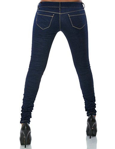 Damen Jeans Hose Skinny (Röhre weitere Farben) No 14089, Farbe:Navy;Größe:36 / S - 
