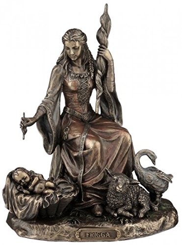 Figur Frigg nordische Göttin bronziert Skulptur