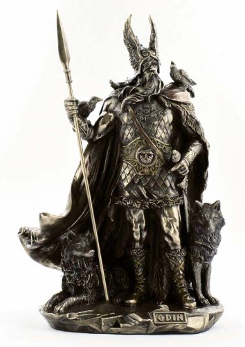 Odin Figur Skulptur Statue bronziert