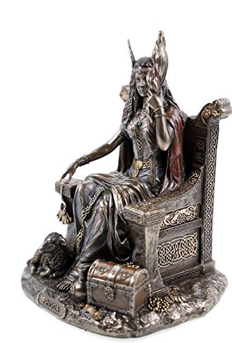 Veronese 708-7432 Germanische Göttin Frigga Frau Odins auf Thron Frigg Odin bronziert Figur - 