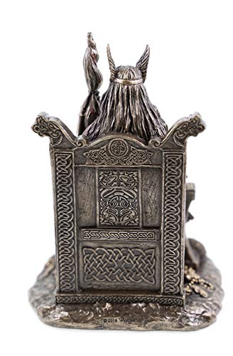 Veronese 708-7432 Germanische Göttin Frigga Frau Odins auf Thron Frigg Odin bronziert Figur - 