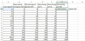 excel abrunden auf 100