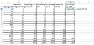 excel abrunden auf 1000