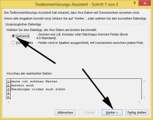 excel spalte text trennen