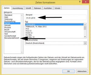 excel datum formatieren jahr