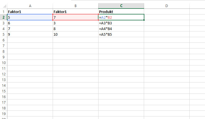 excel zellbezug beispiel multiplikation mit formel