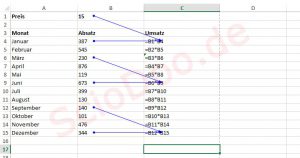 excel zelle fixieren in formel auswertung