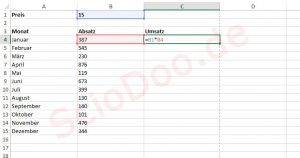 excel zelle fixieren in formel beispielformel