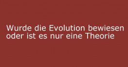 evolution bewiesen oder theorie