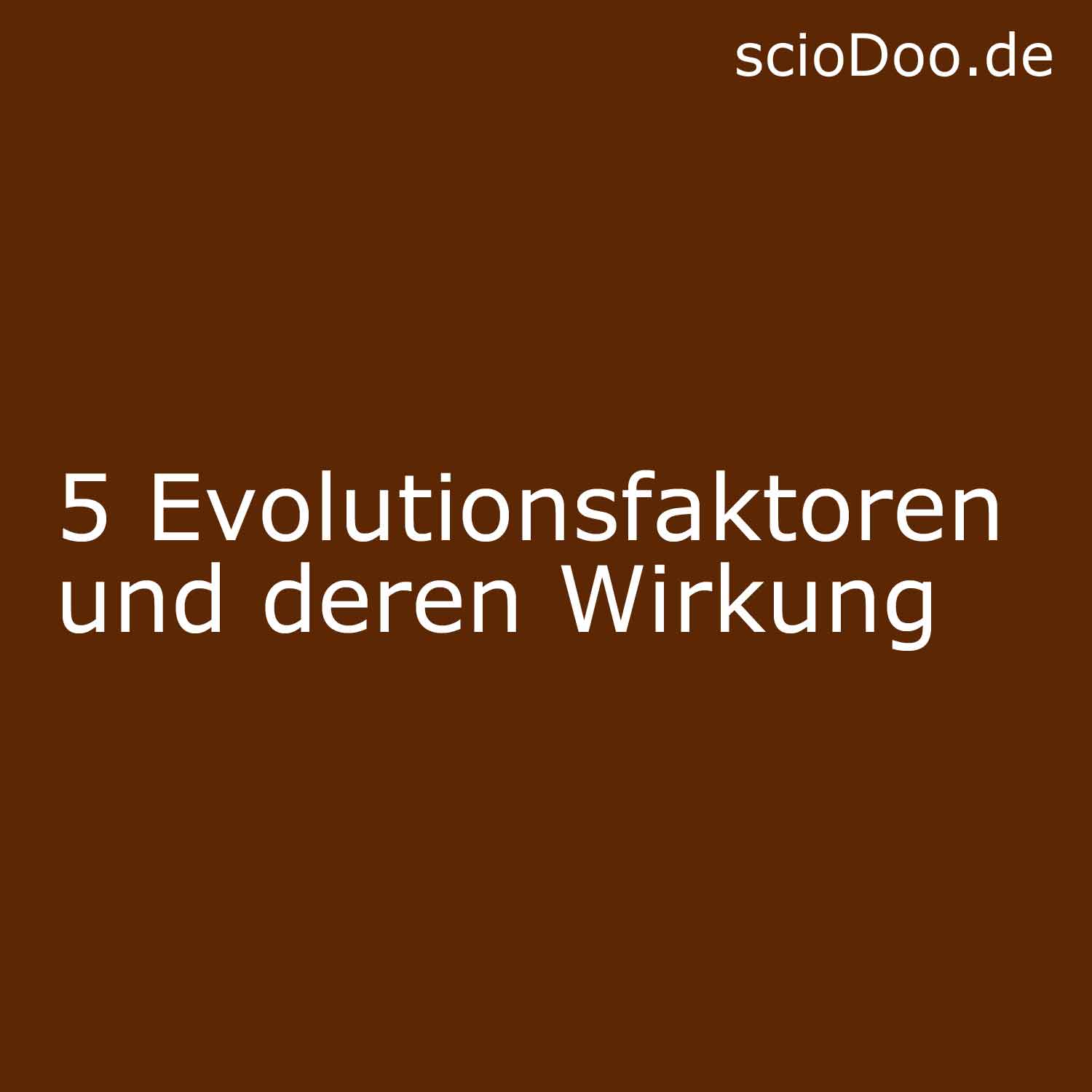 5 Evolutionsfaktoren und deren Wirkung