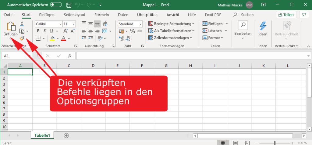 Excel Oberfl Che Aufbau Und Bezeichnungen