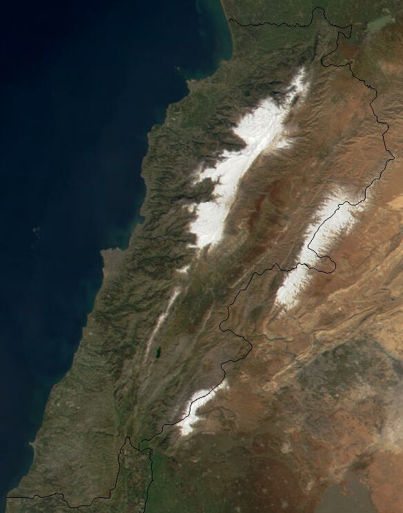 libanon landschaft geografie