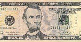 abraham lincoln auf der fünf dollar note