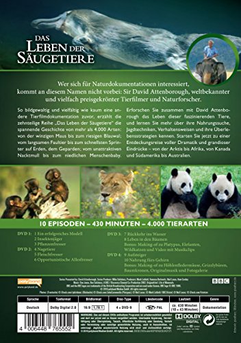 David Attenborough: Das Leben der Säugetiere - Die komplette Serie [4 DVDs] - 2