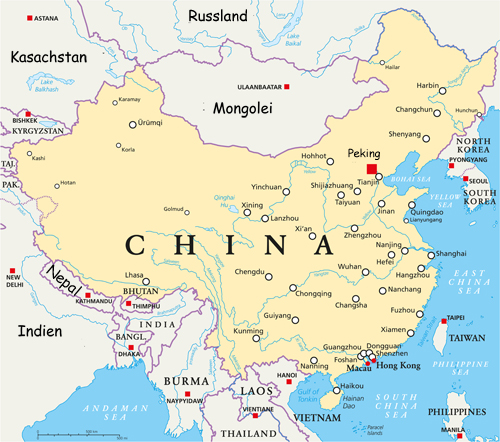 volksrepublik china karte