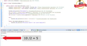 Java-Try-und-Catch-Mathematikaufgabe