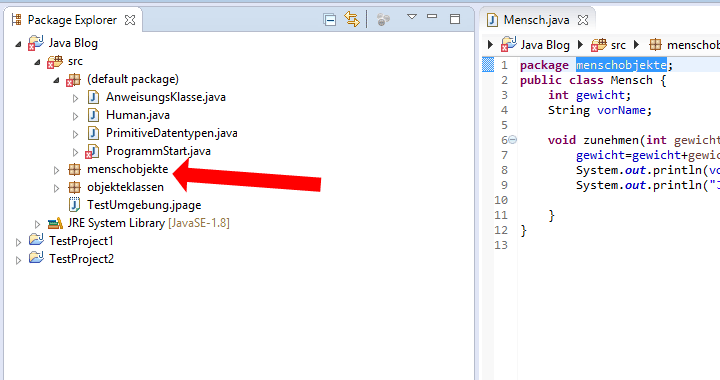 Java-klasse-package