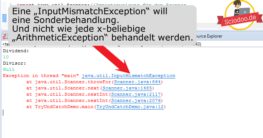 So verwendest du try und catch Blöcke im Java Programm