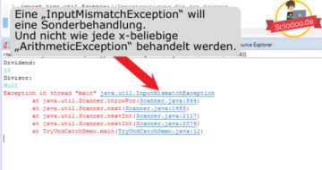 So verwendest du try und catch Blöcke im Java Programm