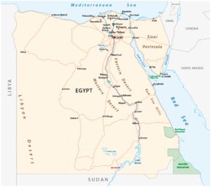 Ägypten Karte mit den wichtigsten Städten