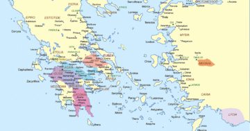 Karte vom Antiken Griechenland zu Zeiten Homers