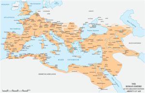 Das Römische Reich zum Zeitpunkt seiner größten Ausdehnung (117 n. Chr.)
