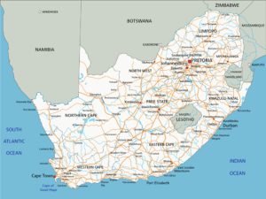 Straßenkarte Südafrika