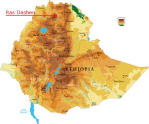 äthiopien gebirgskarte