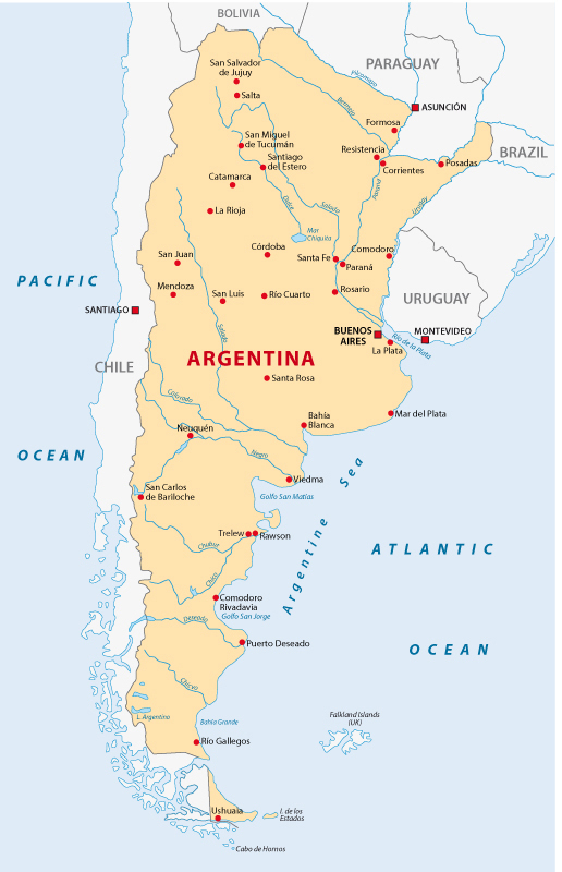 argentinien landkarte
