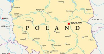 Polen Landkarte mit Flüssen