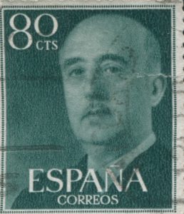 Briefmarke mit Porträt von Francisco Franco, Bildnachweis: Dariush M / Shutterstock.com