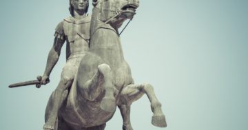 Alexander der Große auf dem Hengst Bukephalos