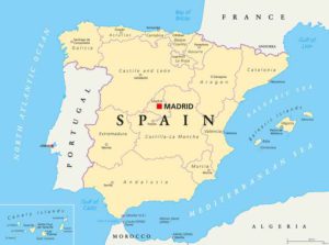 Spanien Landkarte mit Nachbarstaaten